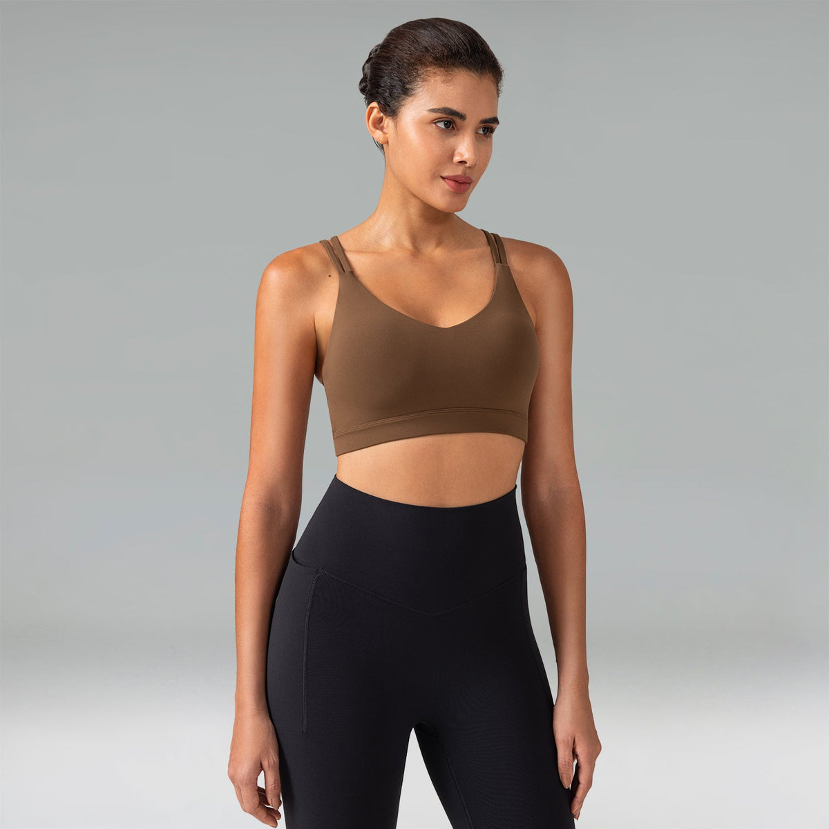 Dreamlux V-Neck Strappy Back Workout Bra – Light Support 5