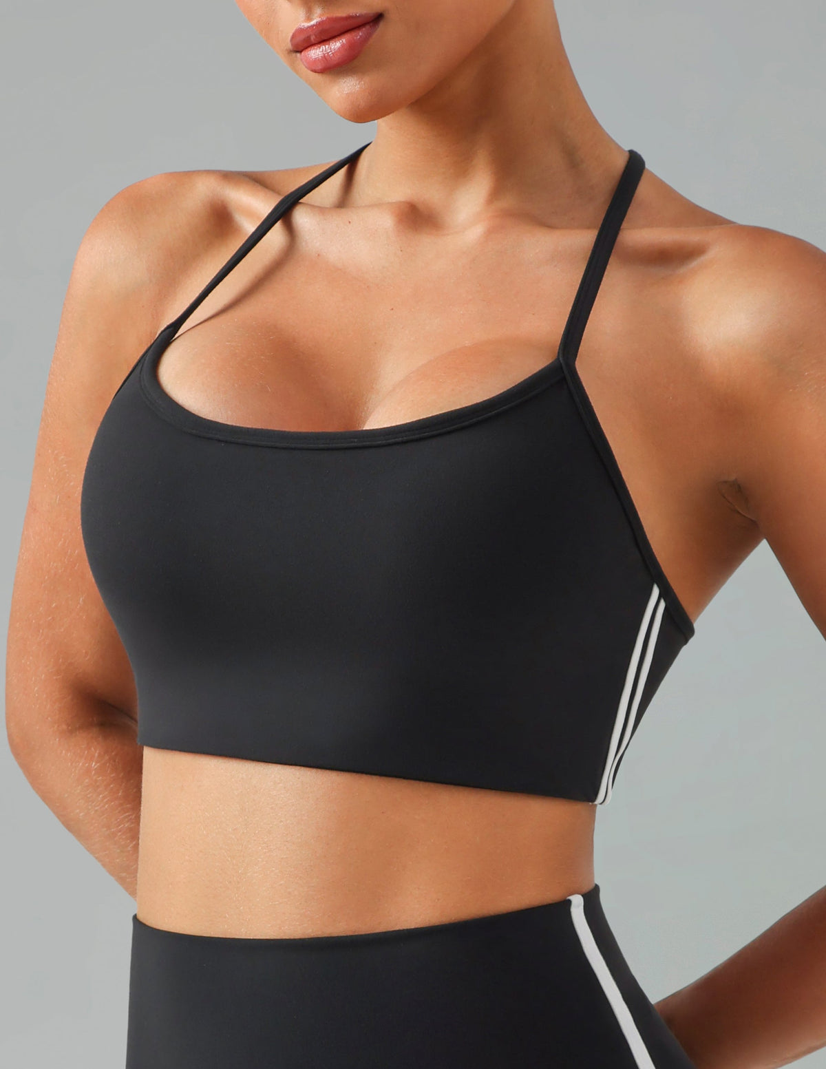 Dreamlux Y-Back Adjustable Sports Bra w/ Side Stripes 0