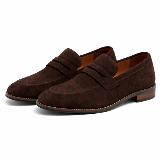 Dress Loafers with Nubuck Upper and Penny Strap 2