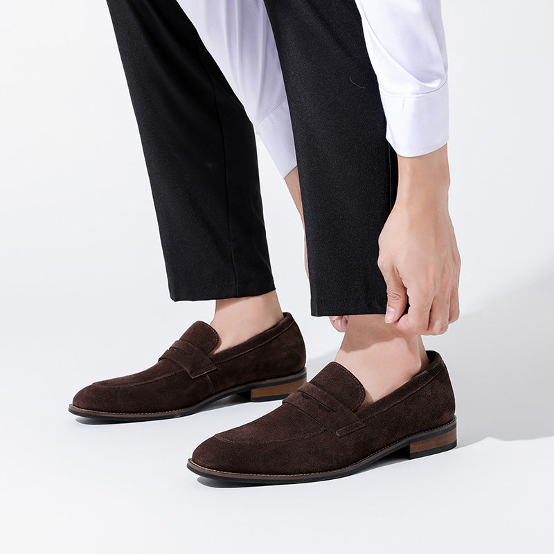 Dress Loafers with Nubuck Upper and Penny Strap 8