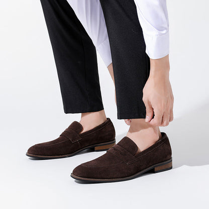 Dress Loafers with Nubuck Upper and Penny Strap 8