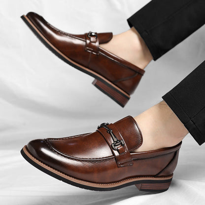 Dress Synthetic Loafers with Metal Bit and Moc Toe 5