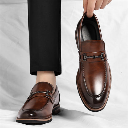 Dress Synthetic Loafers with Metal Bit and Moc Toe 6