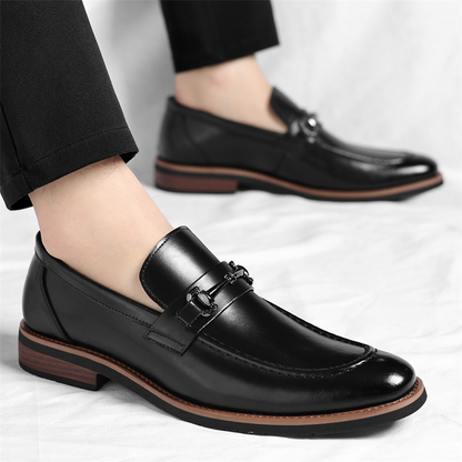Dress Synthetic Loafers with Metal Bit and Moc Toe 7