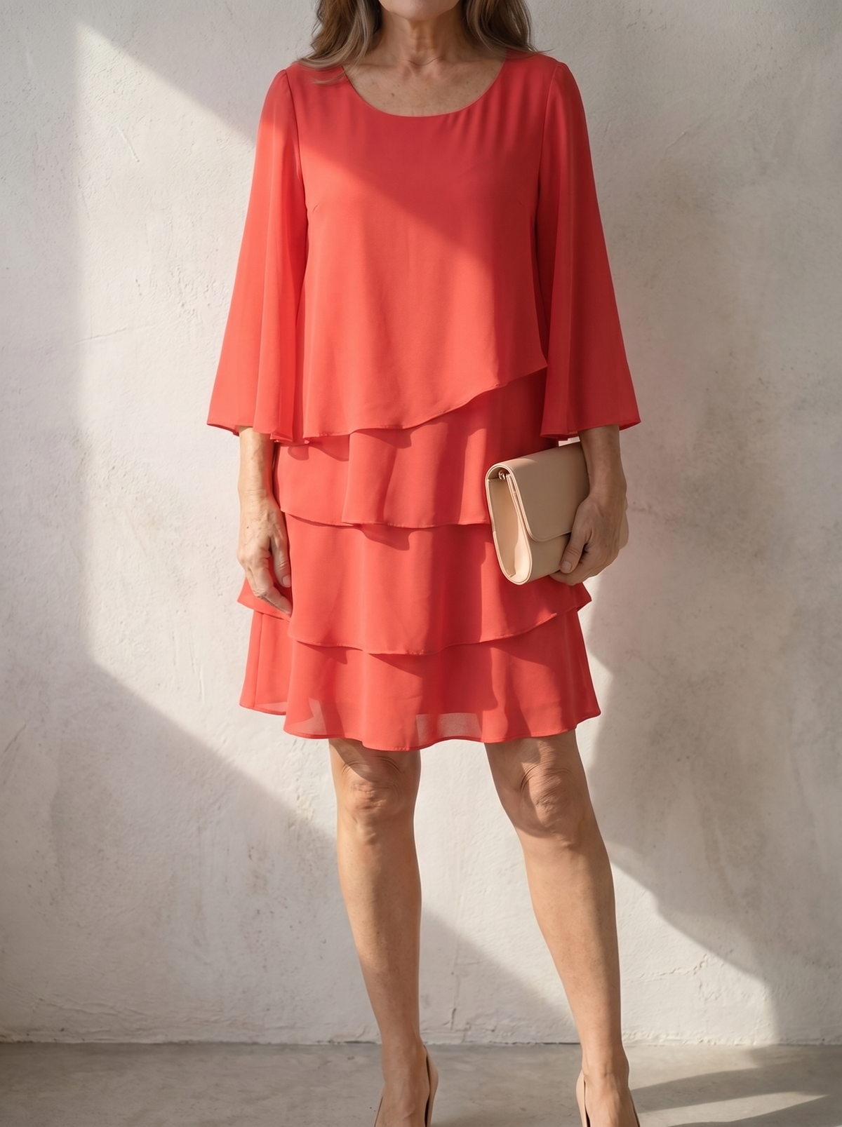Elegant A-Line White Dress with Overlapping Ruffles | Timeless Style for Women's Summer Elegance 2