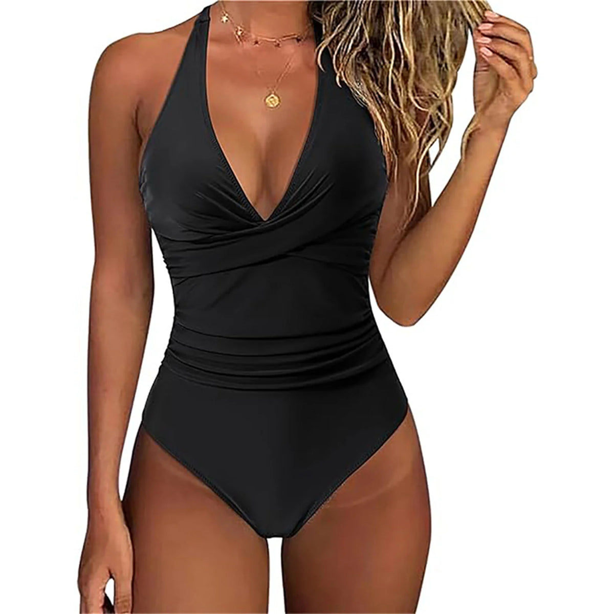 Elegant Swimwear | Women's One-Piece Swimsuit with High Elasticity | Stylish Color-Blocking Design for Flattering Fit 16