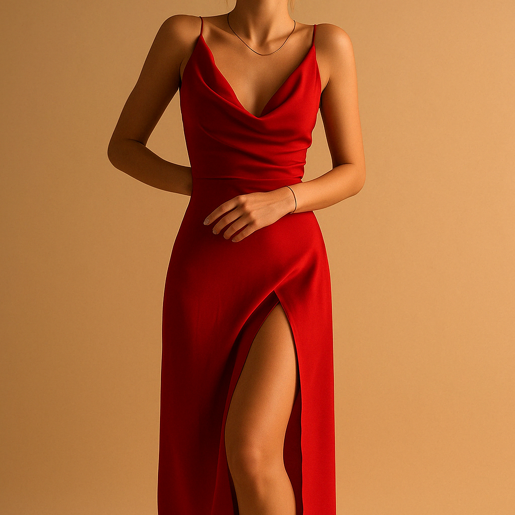 Elegant V-neck maxi dress for formal occasions for women | Amelia 2