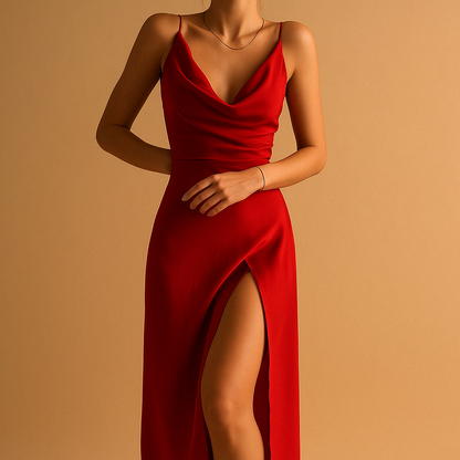 Elegant V-neck maxi dress for formal occasions for women | Amelia 2