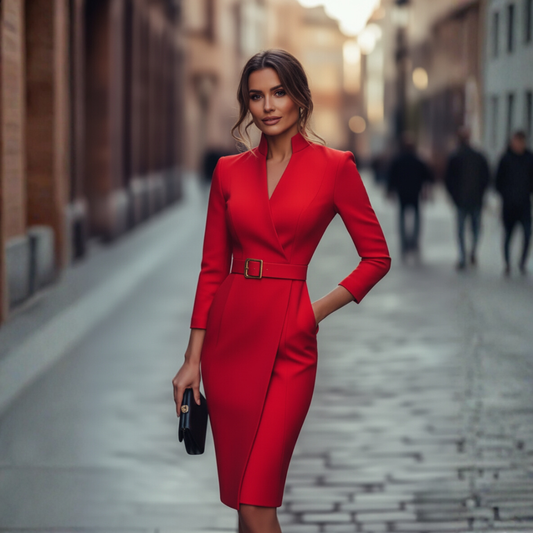 Elegant Women's Sheath Dress with Belt 8