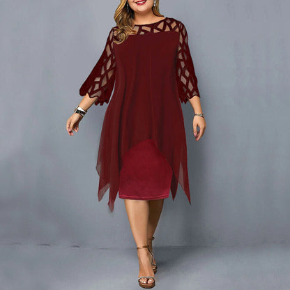 Elegant plus-size midi dress for fall 2
