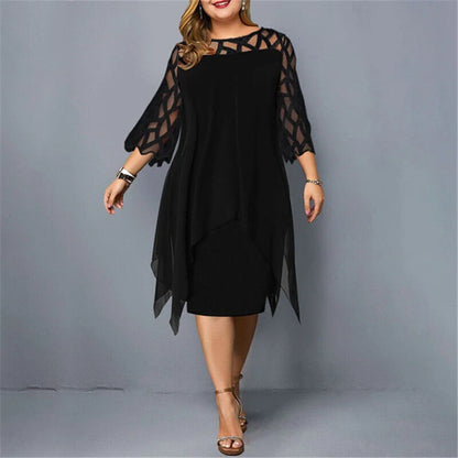 Elegant plus-size midi dress for fall 3