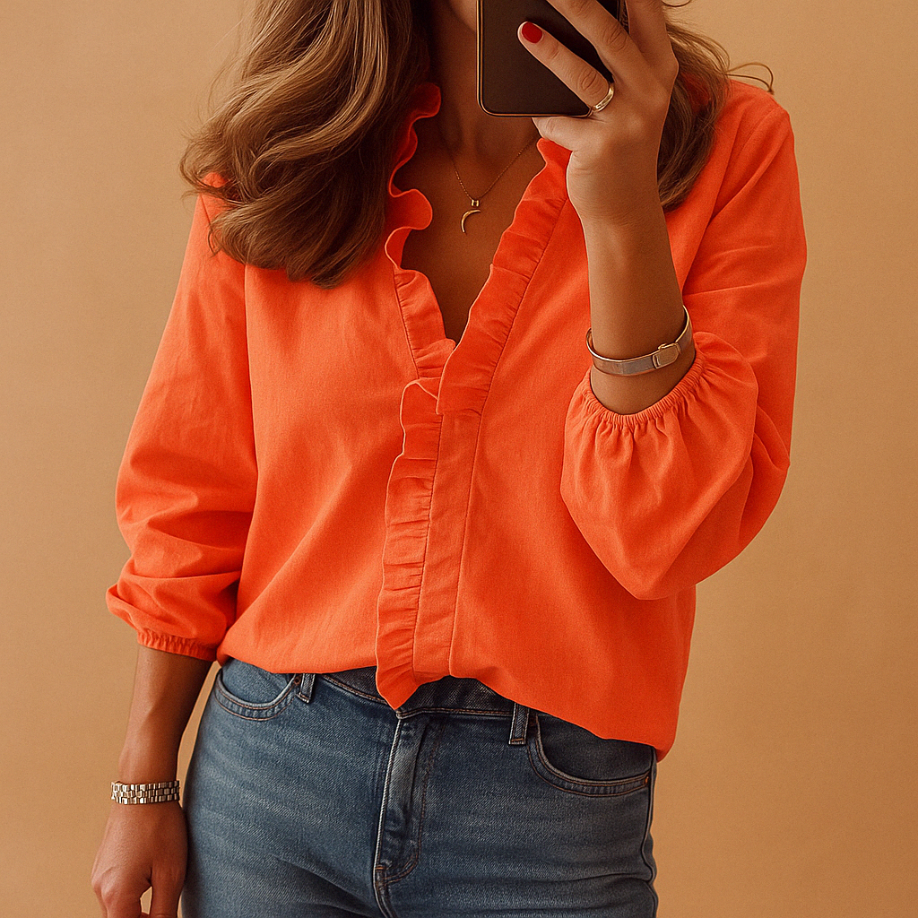 Elegant ruffle blouse for women | Claire 0