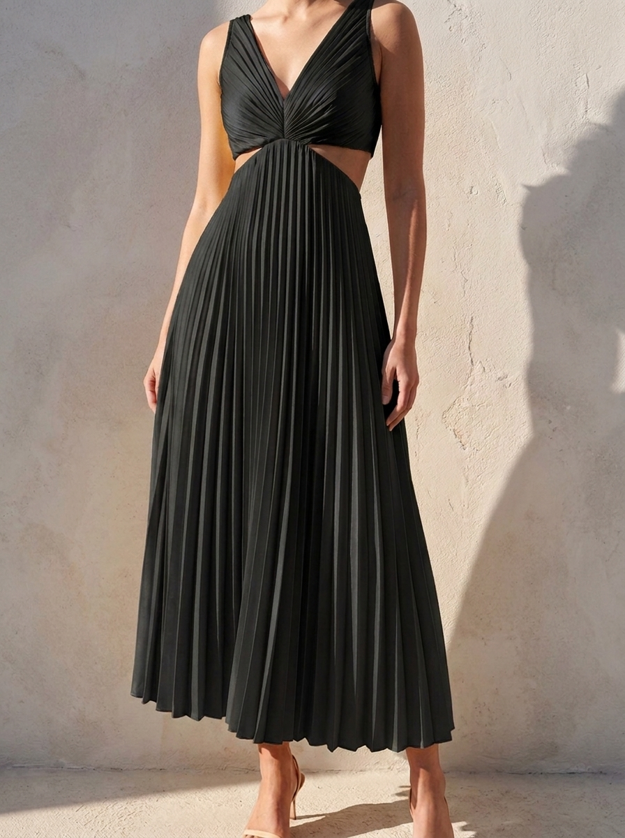 Elena Collection | Floral Maxi Dress with Pleated Design | Lightweight Fabric for Effortless Elegance 0