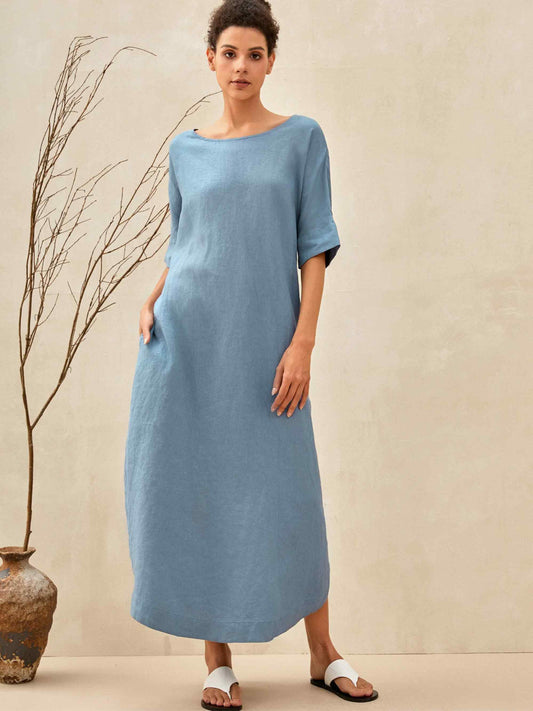 Ella | Breezy Loose Fit White Maxi Dress for Women 1