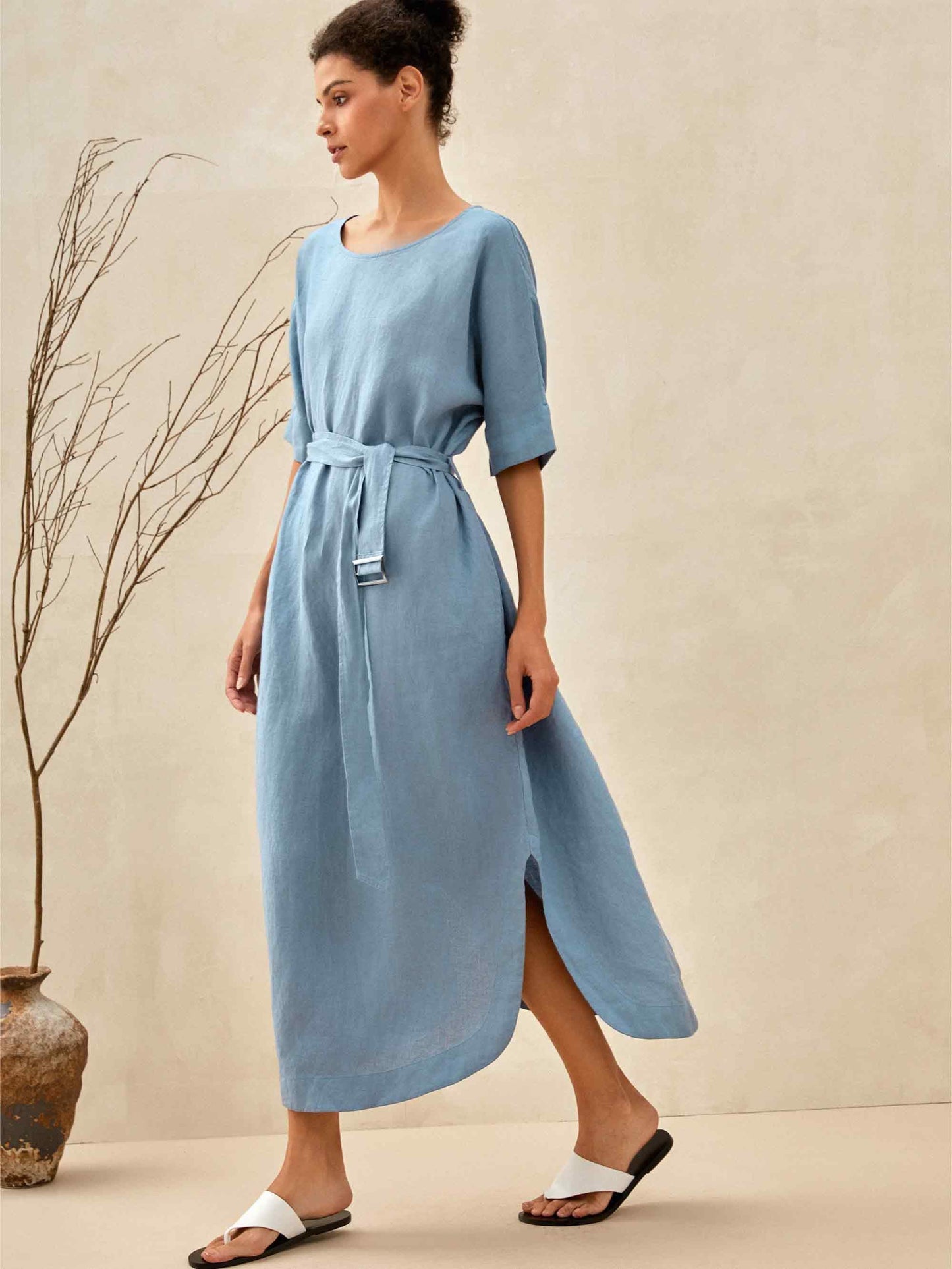 Ella | Breezy Loose Fit White Maxi Dress for Women 2