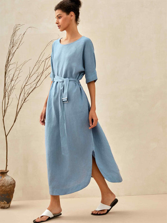 Ella | Breezy Loose Fit White Maxi Dress for Women 2