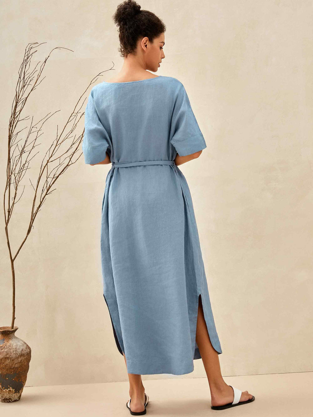 Ella | Breezy Loose Fit White Maxi Dress for Women 4
