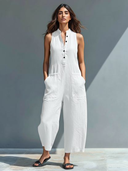 Ella | Casual Wide Leg White Jumpsuit for Women 6