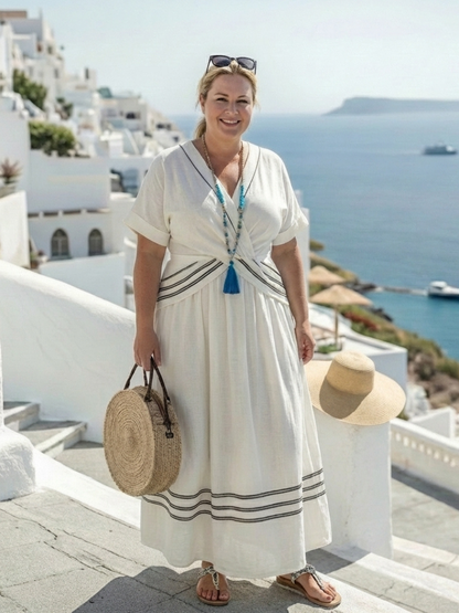 Ella | Women's V Neck Wrap Midi Dress 2