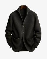 Elliot Black Cardigan Sweater | Tailored Button-Front, Structured Fit 0