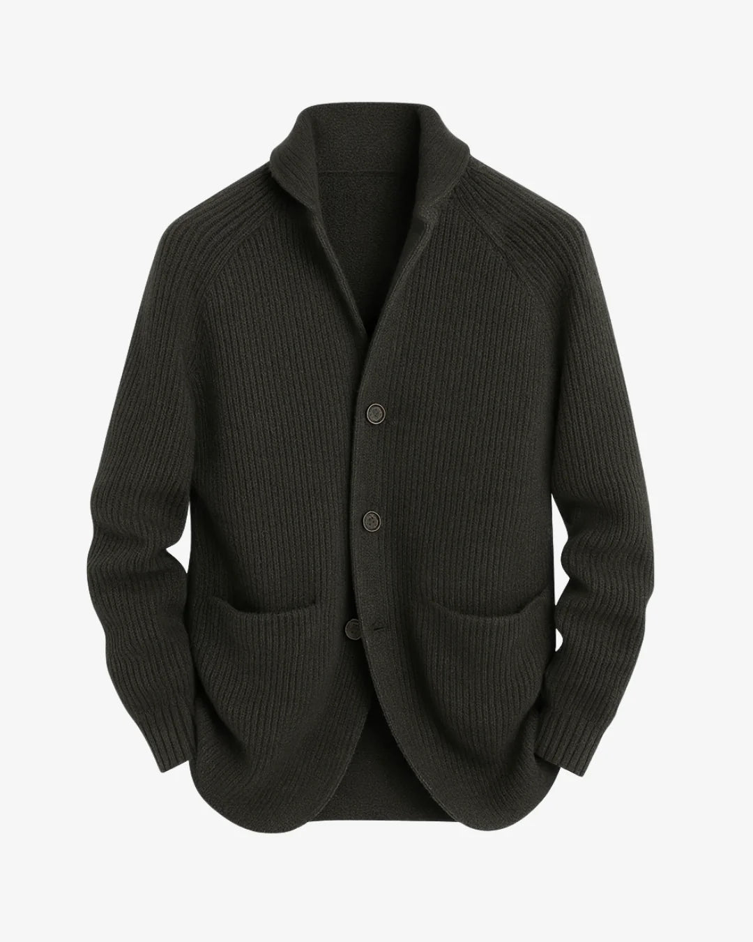 Elliot Black Cardigan Sweater | Tailored Button-Front, Structured Fit 1