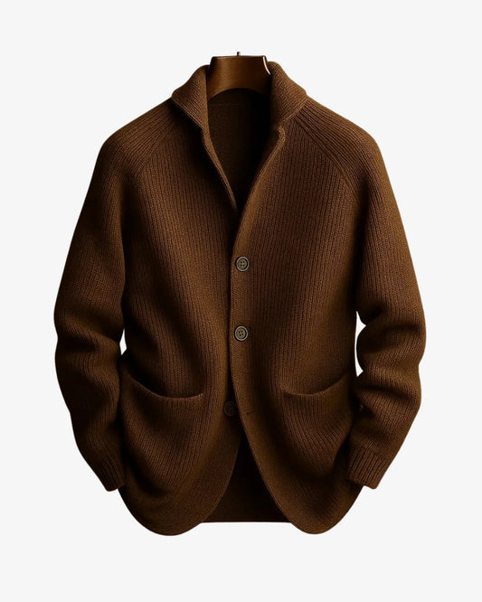 Elliot Black Cardigan Sweater | Tailored Button-Front, Structured Fit 2