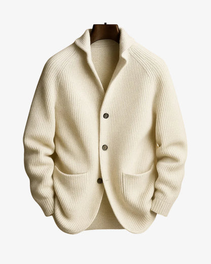 Elliot Black Cardigan Sweater | Tailored Button-Front, Structured Fit 3