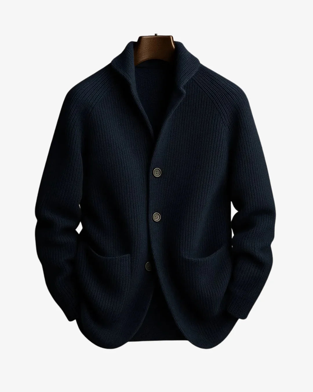 Elliot Black Cardigan Sweater | Tailored Button-Front, Structured Fit 5