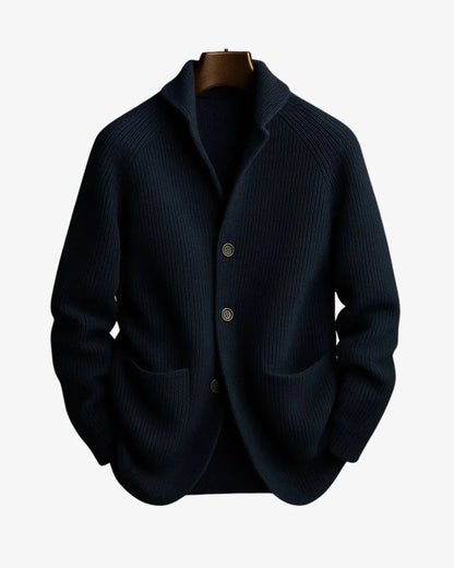 Elliot Black Cardigan Sweater | Tailored Button-Front, Structured Fit 5