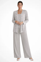 Elysia Women's Suit | Sequin Lace Jacket, Wide Leg Trousers 0