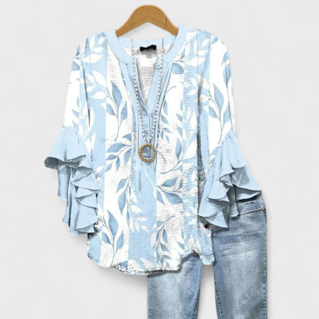 Emily | Charming Floral Ruffle Blouse 1