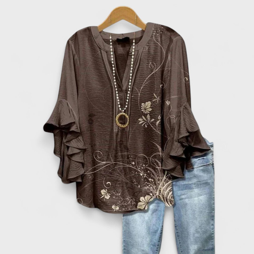 Emily | Charming Floral Ruffle Blouse 3