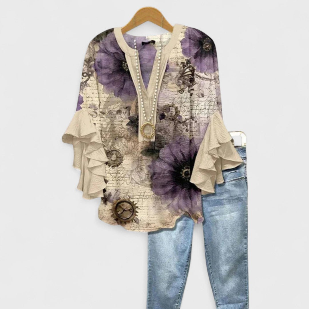 Emily | Charming Floral Ruffle Blouse 5