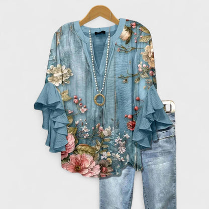 Emily | Charming Floral Ruffle Blouse 6
