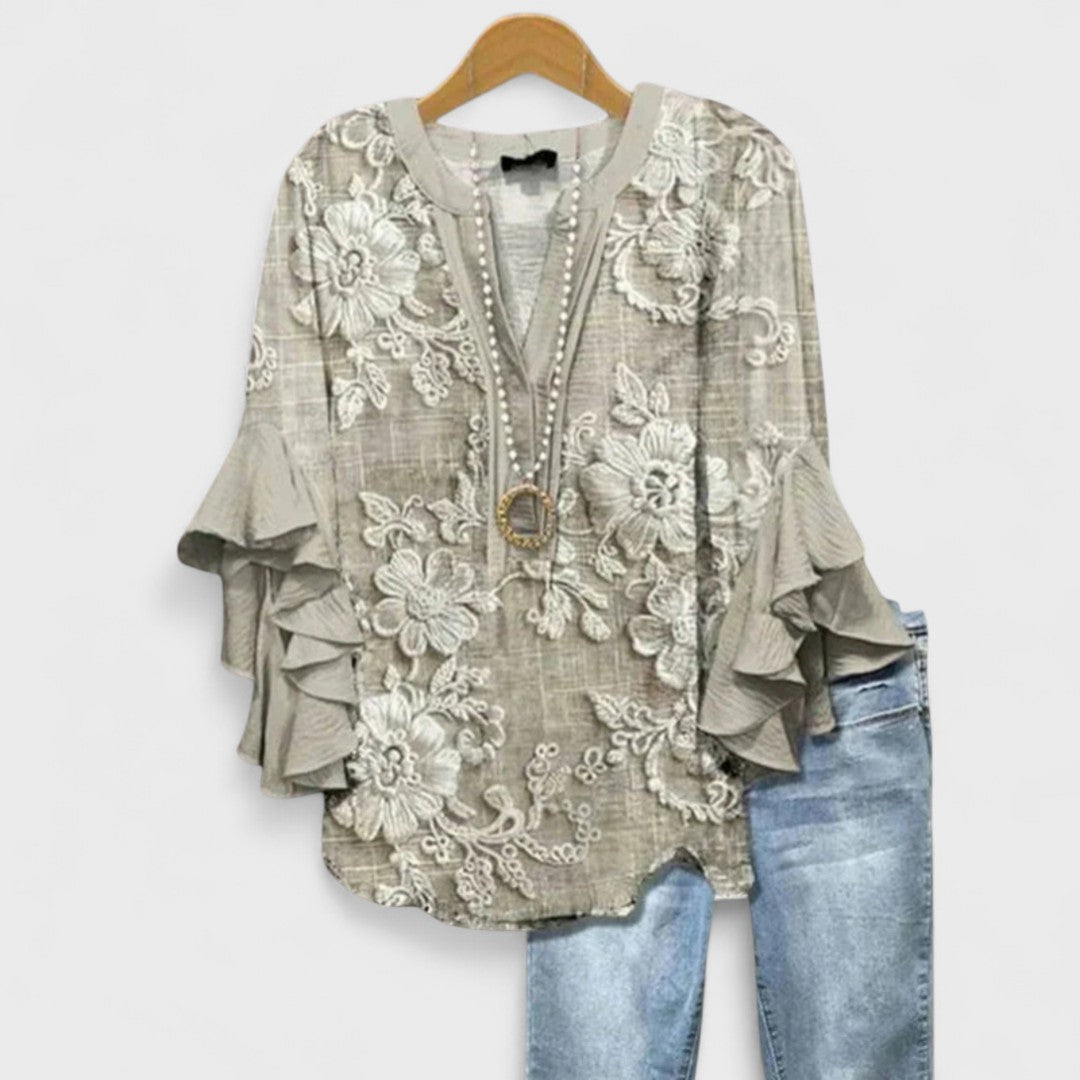 Emily | Charming Floral Ruffle Blouse 7