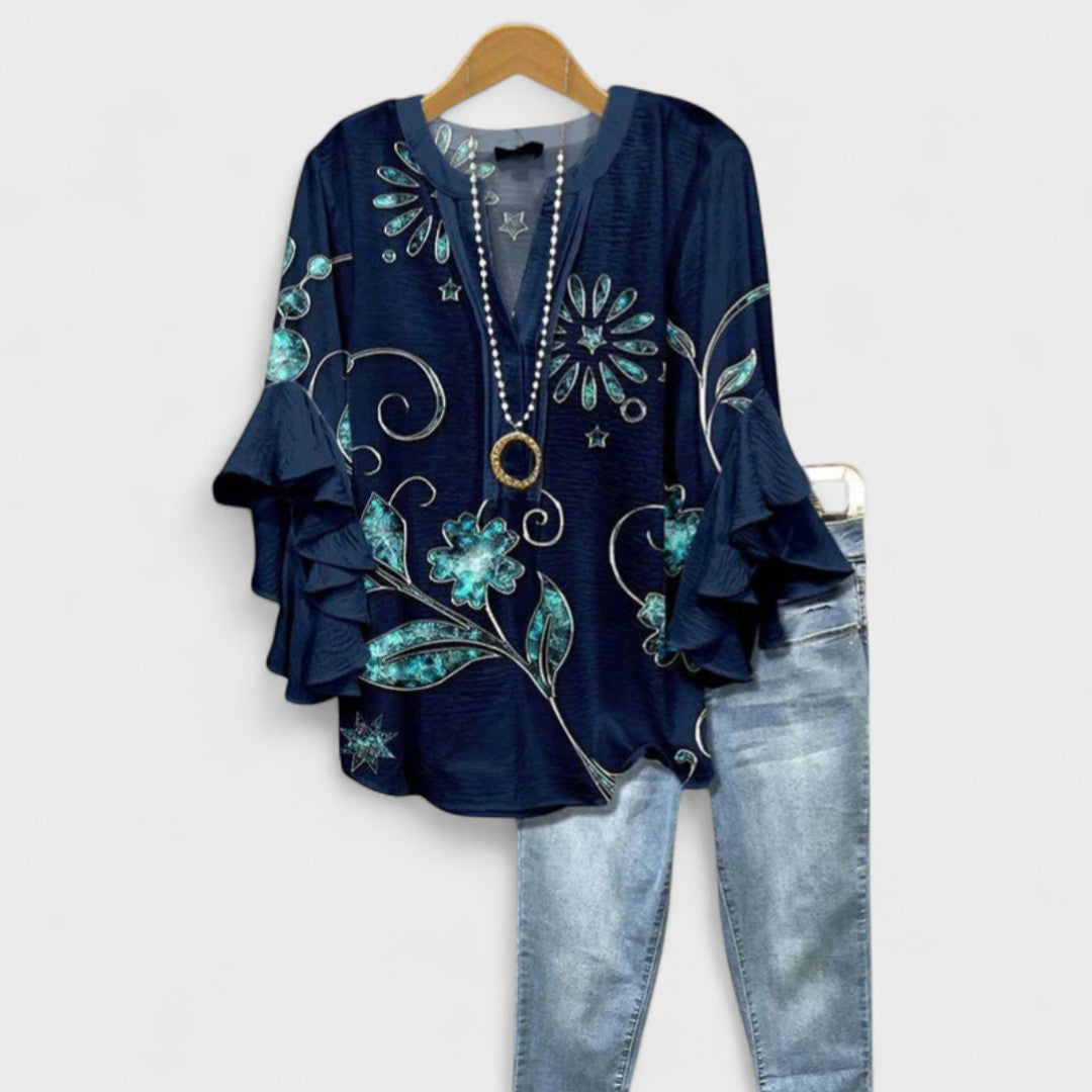 Emily | Charming Floral Ruffle Blouse 9