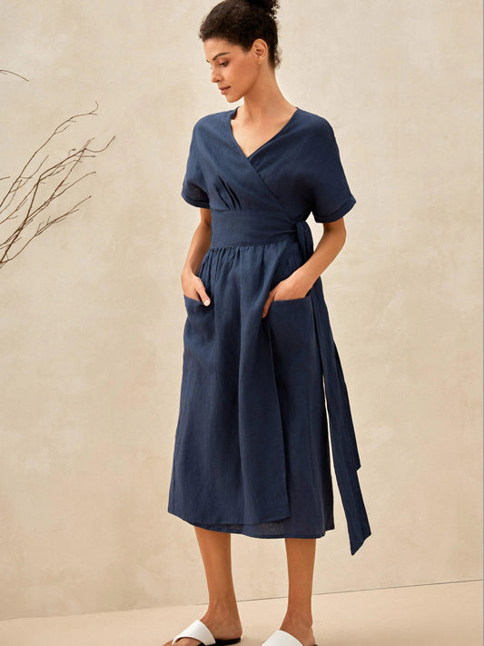 Emily | Chic Summer Linen Kimono Dress 0