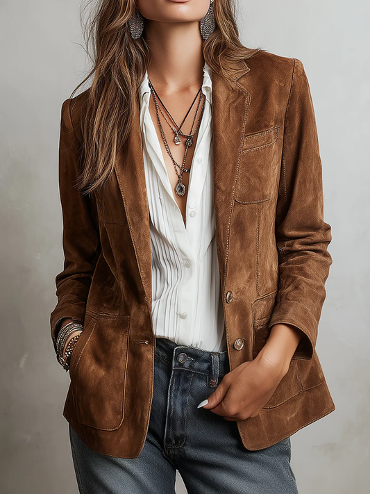Emily | Elegant Soft Suede Blazer for Women 0