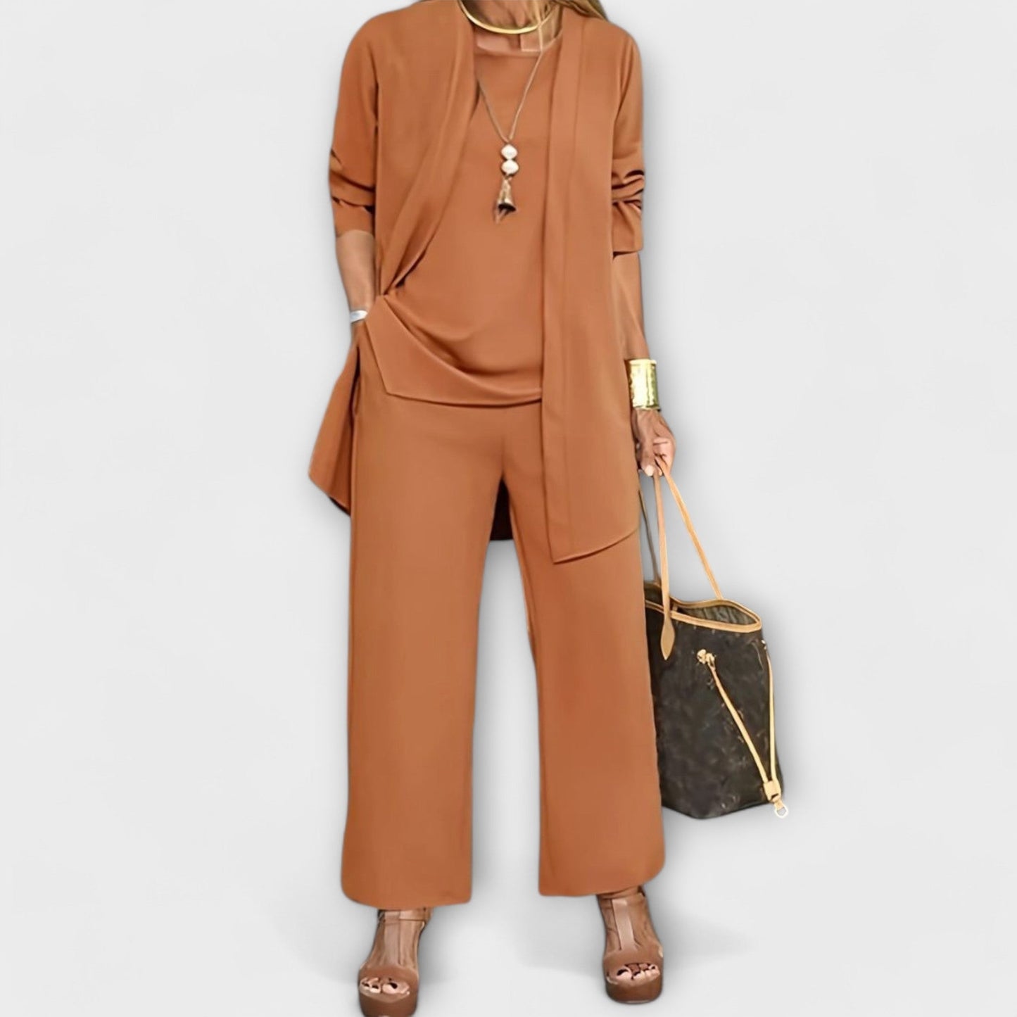 Emma | Chic Relaxed Loungewear Women's Set with Wide Leg Pants 2