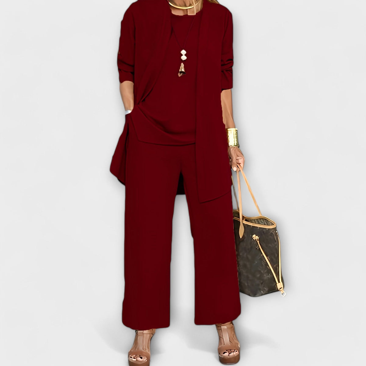 Emma | Chic Relaxed Loungewear Women's Set with Wide Leg Pants 3