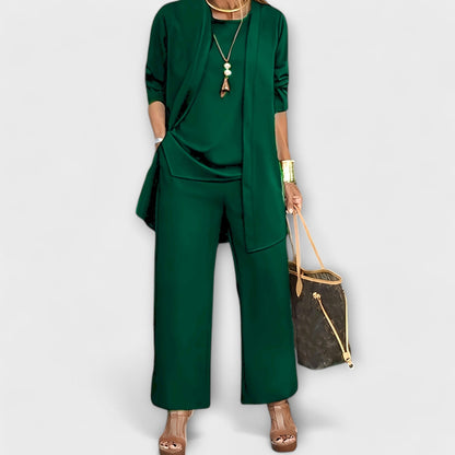 Emma | Chic Relaxed Loungewear Women's Set with Wide Leg Pants 4