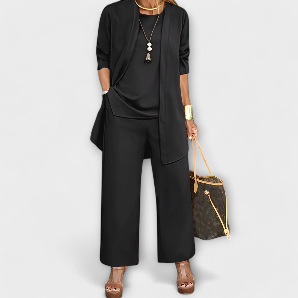 Emma | Chic Relaxed Loungewear Women's Set with Wide Leg Pants 5