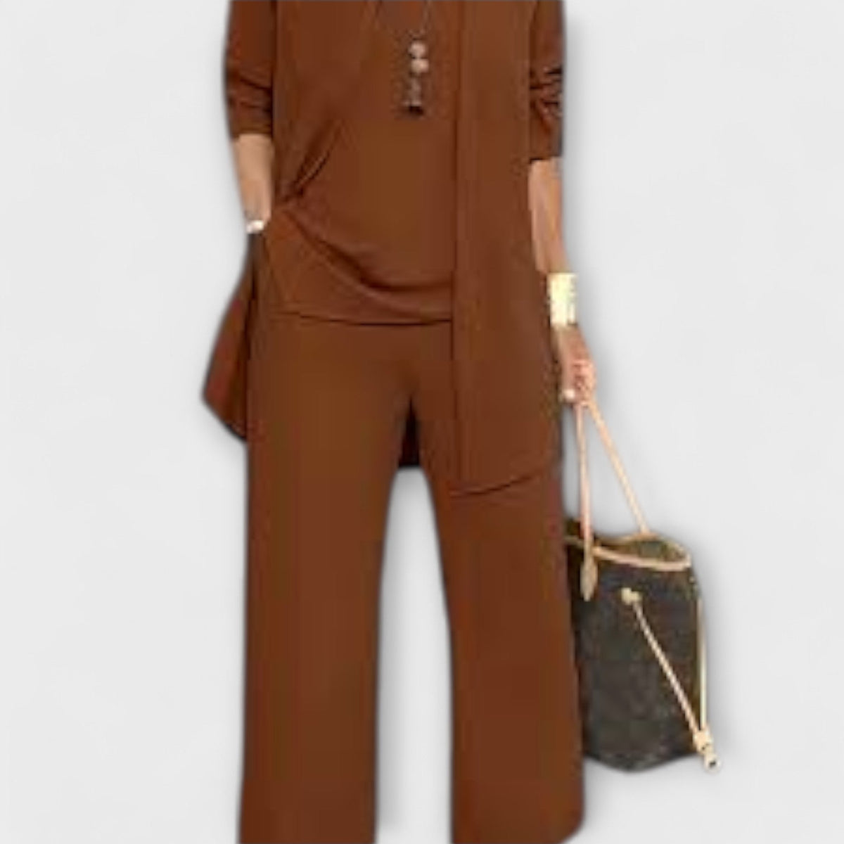 Emma | Chic Relaxed Loungewear Women's Set with Wide Leg Pants 7