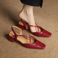 Estrella | Genuine Leather Slingback Heels 0