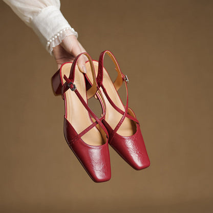 Estrella | Genuine Leather Slingback Heels 3