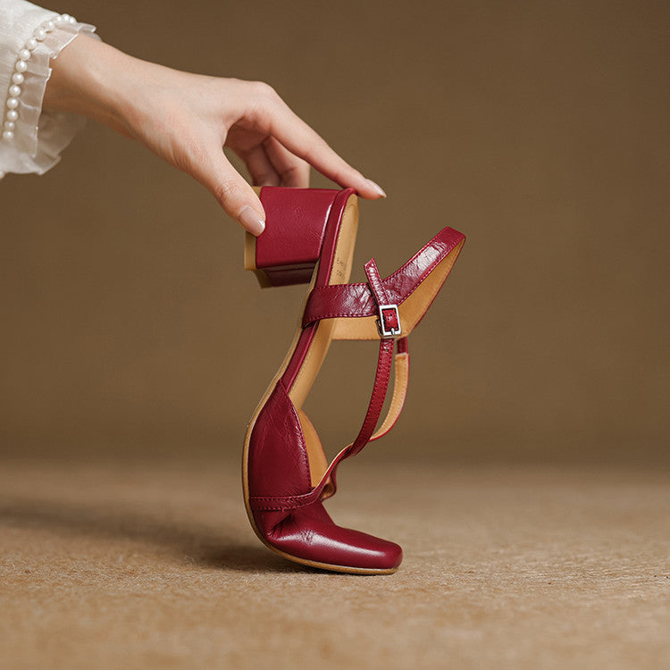 Estrella | Genuine Leather Slingback Heels 4