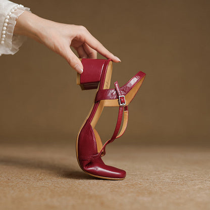 Estrella | Genuine Leather Slingback Heels 4
