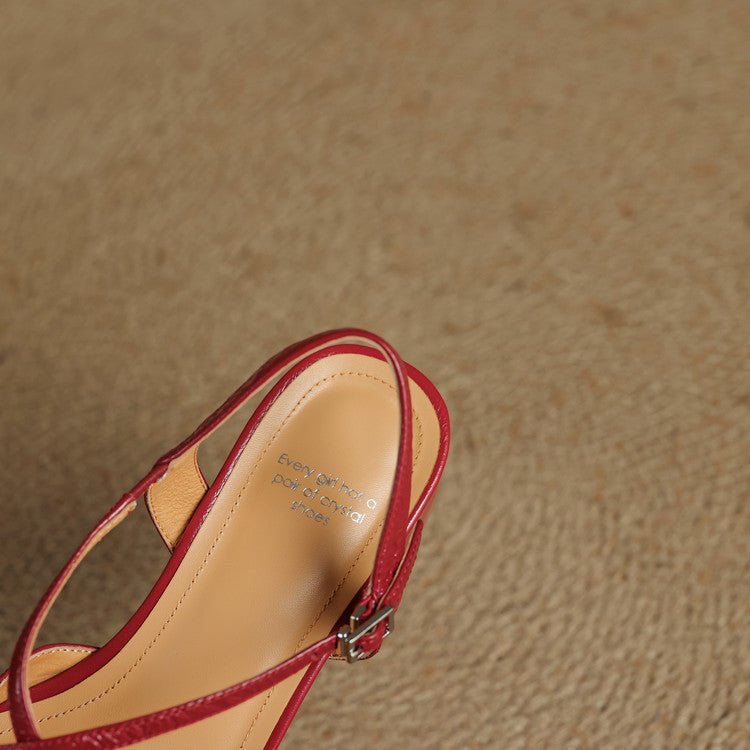 Estrella | Genuine Leather Slingback Heels 6