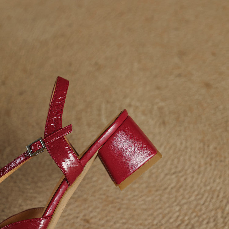 Estrella | Genuine Leather Slingback Heels 7