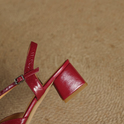 Estrella | Genuine Leather Slingback Heels 7
